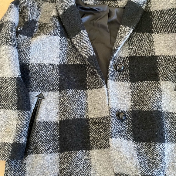 LUCKY BRAND GREY/BLACK BUFFALO CHECK COAT - Picture 7 of 7